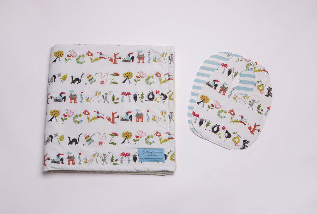 Organic Bib & Blanket Set: A is for Alphabet