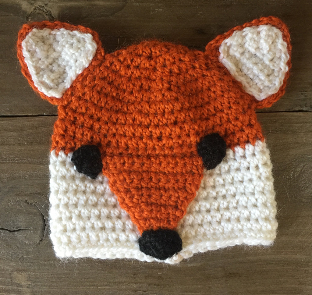 Baby Alpaca Hand Knitted Newborn Beanie "Fancy Fox"