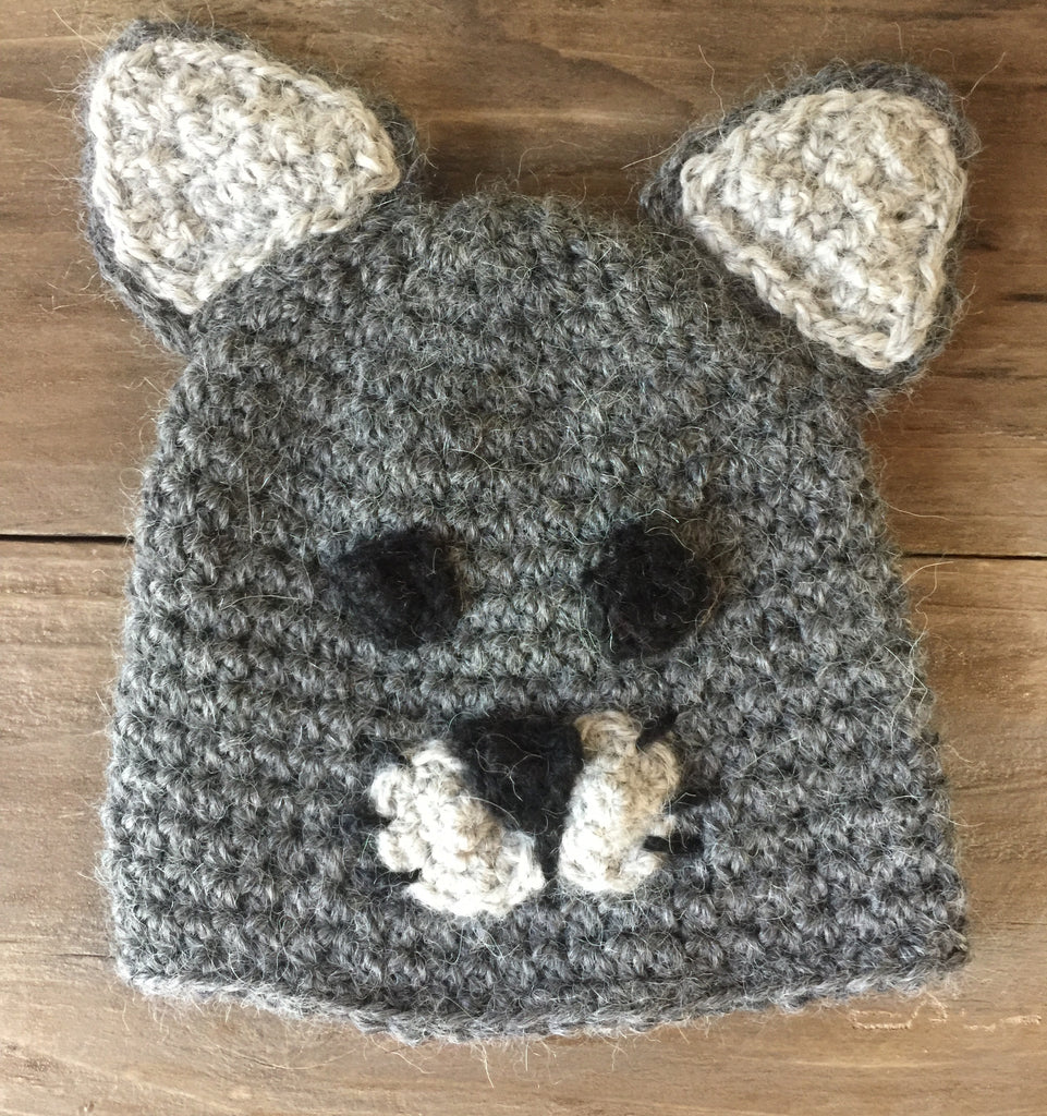 Baby Alpaca Hand Knitted Newborn Beanie "Kitty Kat"