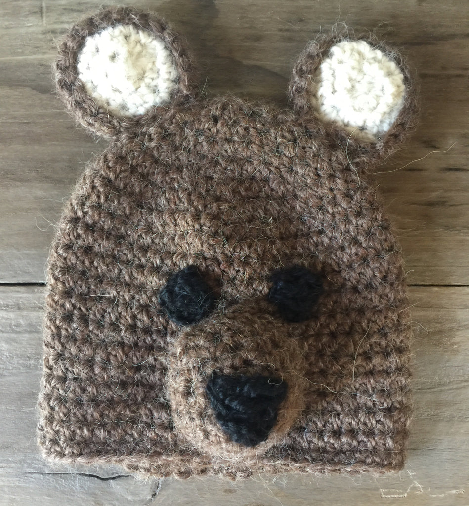 Baby Alpaca Hand Knitted Newborn Beanie "Woodsy"